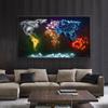 Elements of The World Poster and Print Canvas Art Decoration Painting Colorful World Map Wall Art Picture for Living Room Decor