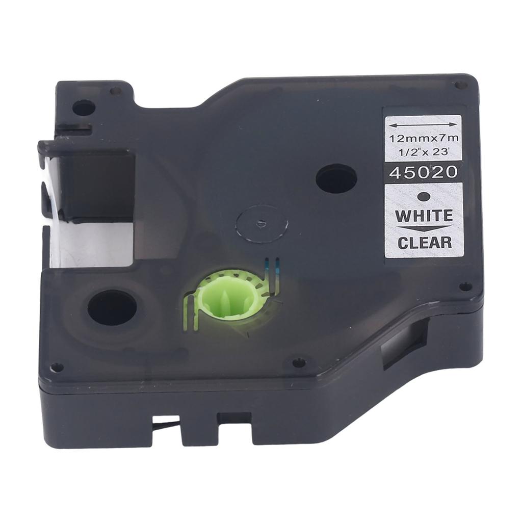 Label Maker Tape 12mm 23ft Long Waterproof Oil Resistant Even Ink Long Lasting Labeler Tape for