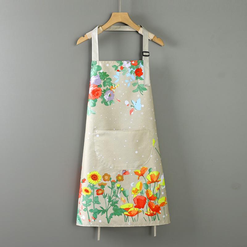 Цветочный водонепроницаемый и маслостойкий фартук с карманами для кухни и дома