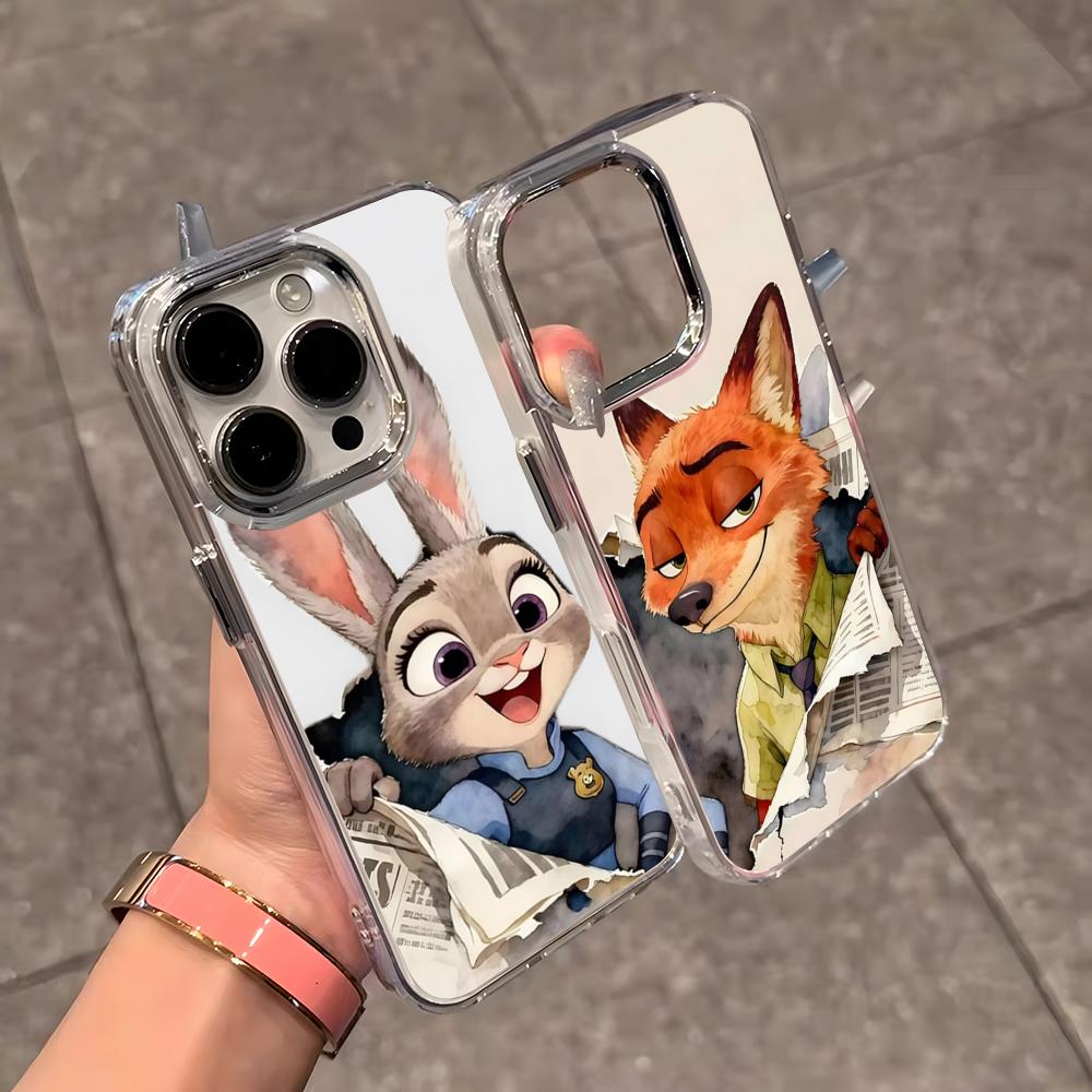 Аниме Z-Зверополис Чехол для телефона для iPhone 17 Air 16 E 15 14 13 12 11 Plus Pro Max Гальванизированный Прозрачный Мягкий Чехол