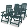 Garden Chair - vidaXL - Reclining - Plastic - Green - 4 Reclining Positions