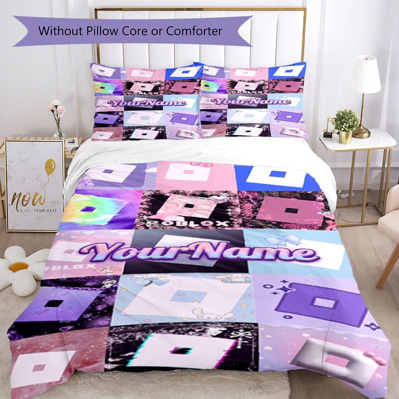 Roblox 428 Customize your name Bedding Set Breathable Duvet Cover with Pillowcases Home Decoration Birthday Gift