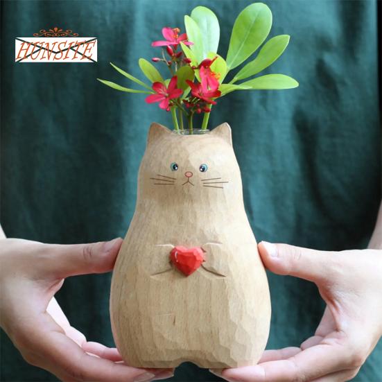 Деревянная ваза для кошек ручной работы, центральная часть стола для рукоделия из смолы
