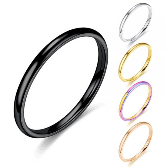 Кольцо на палец Элегантное кольцо с гладкой поверхностью Минималистичный простой стиль Тонкое штабелируемое кольцо