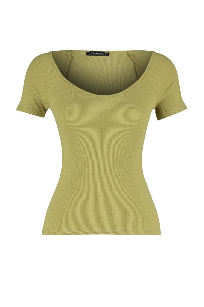 Женская модная зеленая хлопковая эластичная трикотажная блузка со шнурком