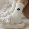 Cartoon Mink Velvet Thick Women's Socks Thick Fleece White Mid-tube Socks Winter Socks