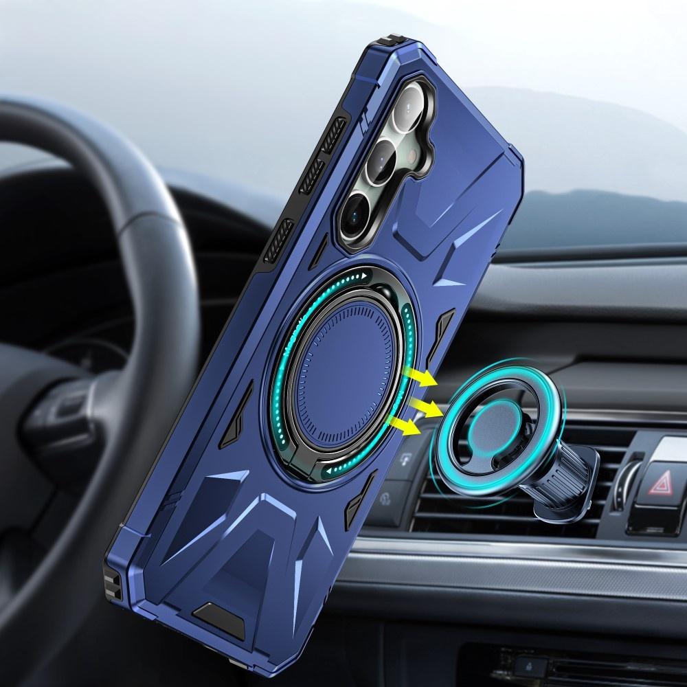 Case for Samsung Galaxy A15 5G, armored for MagSafe with stand, blue + 9H glass