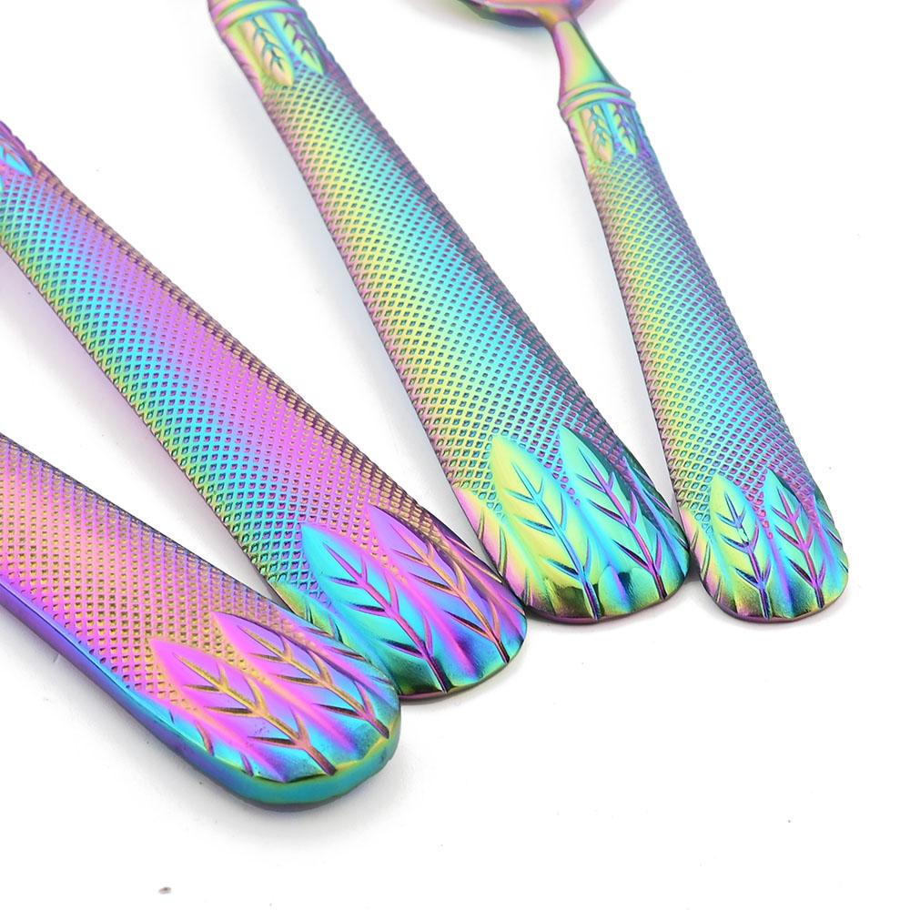 4 шт., набор столовых приборов, золотые колосья пшеницы, столовая посуда из нержавеющей стали 304, нож, вилка, ложка, обеденный набор, столовые приборы в западном стиле