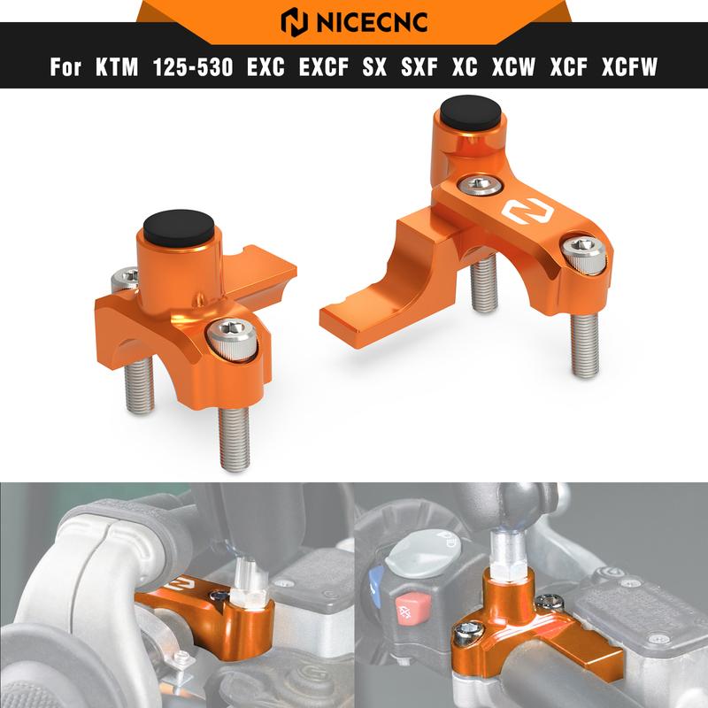 NICECNC For KTM EXC 300 EXC-F 300 2014-2024 Brake Clutch Master Cylinder Clamp & Mirror Mount For Husqvarna TE 300 GasGas EC 300