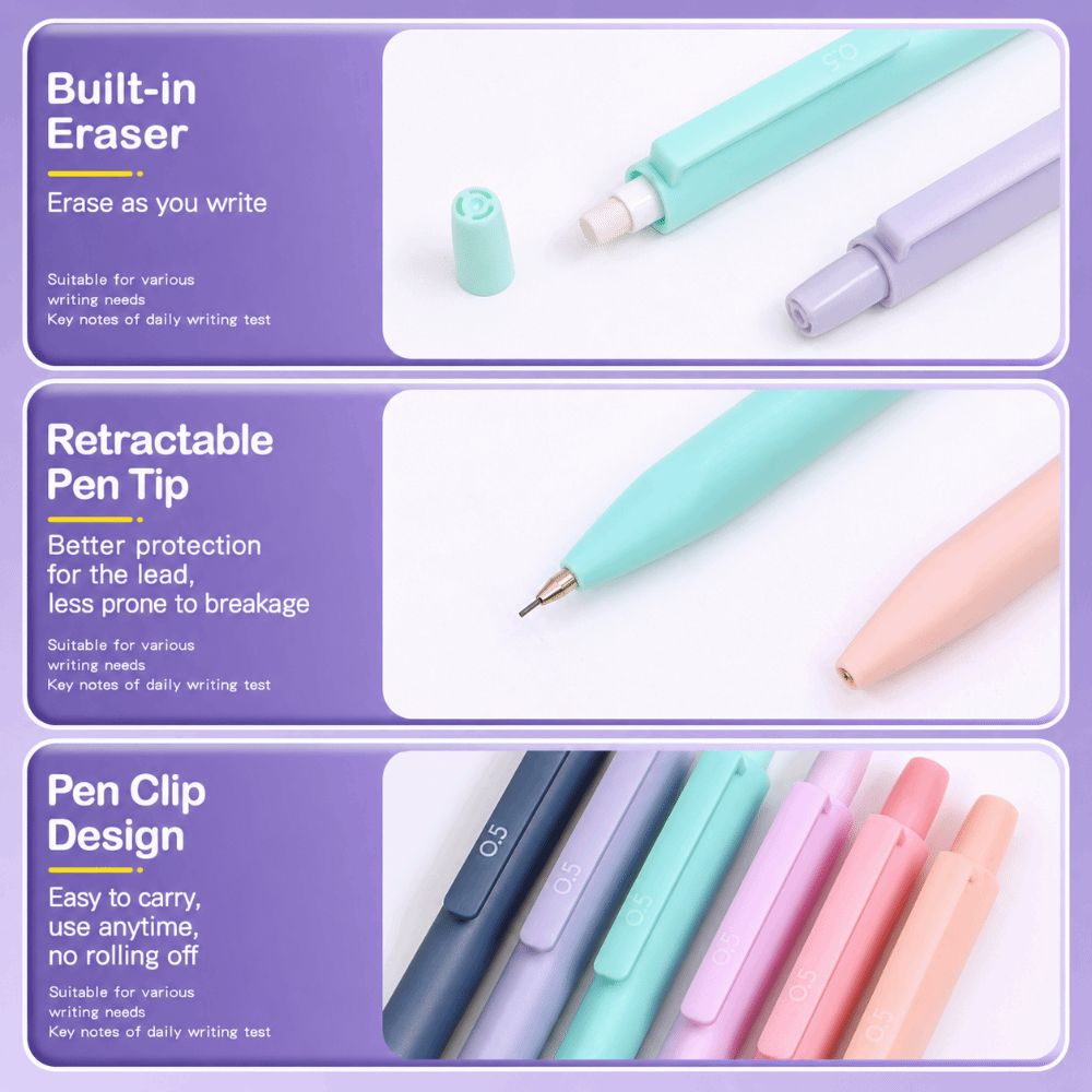 16pcs 0.5/0.7mm Mechanical Pencil Set HB Drafting Pencils Kit Automatic Pencils  School Office