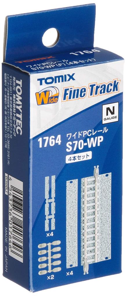 TOMIX N Gauge Wide PC Rail F Set of 4 Model Railroad Supplies S70-WP (1764)