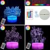 3D Night Light Illusion Lights Five Nights Game Cute Night Lights 16 Color Changing Bedroom Decorations Children's Birthday Gift