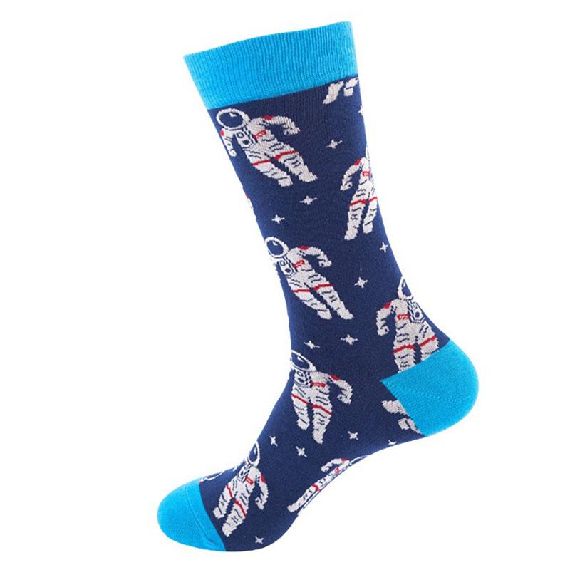 1 пара новых модных повседневных носков Happy для мужчин, женские носки средней длины в стиле хип-хоп с ромбическими точками