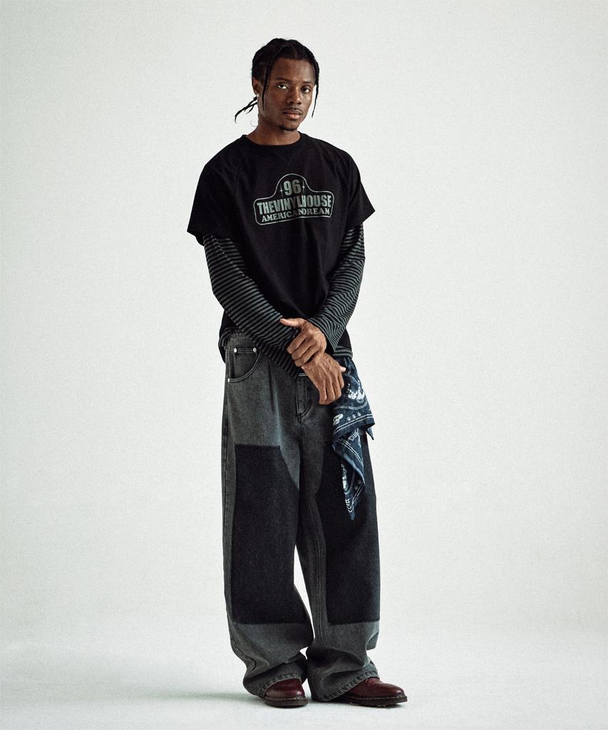 THEVINYLHOUSE 96 Layered Ls Tee Black