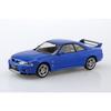 Aoshima Bunka Kyozai 1/32 Scale Rakupla Snap Kit No. 21-BE Nissan R33 Skyline GT-R Blue Pre-Colored Plastic Model Kit (Automobile)