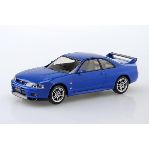 Aoshima Bunka Kyozai 1/32 Scale Rakupla Snap Kit No. 21-BE Nissan R33 Skyline GT-R Blue Pre-Colored Plastic Model Kit (Automobile)