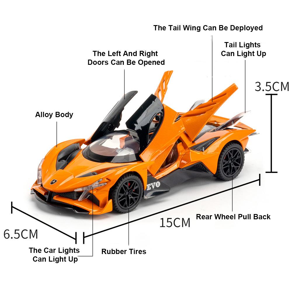 1:Масштаб 32 Модели Автомобилей Apollo Evo Игрушечные Модели Сплав Литье под Давлением Спортивные Машины Откатывающаяся Задняя Часть Звук Свет 2 Открывающиеся Двери Гоночные Машины Подарок Для Ребенка