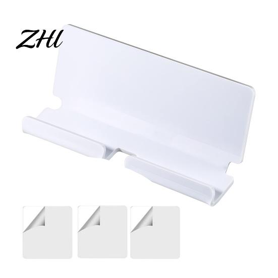 Office Charging Organizer Acrylic Tablet Wall Mount Holder, Universal Mounted Smartphone Stand, Space Saving Cable And Hole for Living Room Dock