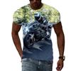 Summer Fashion New Men Motorcycle Graphic T Shirts Trend Personality Cool Style Locomotive Pattern 3D Print Tee Short Sleeve Top