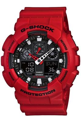 Красные часы Casio G-Shock GA-100B-4AJF Мужские