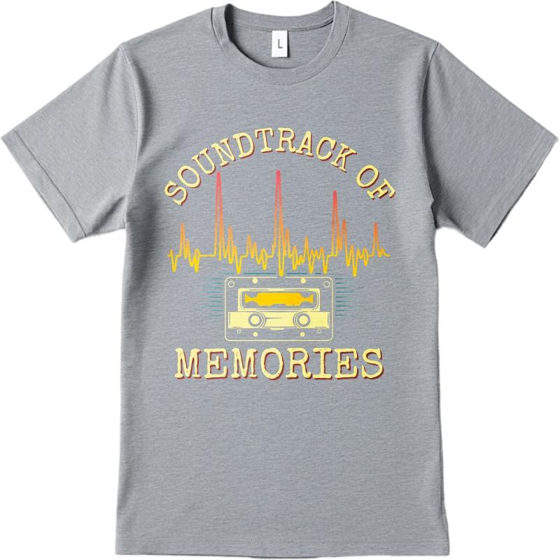 Streetwear Summer For Men tshirt Soundtrack Of Memories Tape Waveform Design Short Sleeve Workout Round Neck Tee Shirt