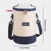 Large Capacity Portable Lunch Bag Insulated Cylindrical Thermal Cooler Tote with round Aluminum Foil Food Container FreshKeeping