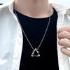 Men Necklace Triangle Square Pendant Necklace Dating Work Party Versatile Style Necklace Clothing Accessory