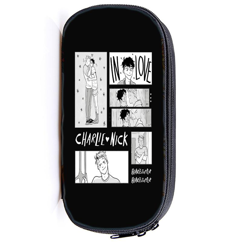 Heartstopper Канцелярские принадлежности Сумка-карандаш Ник и Чарли Студенческий экзамен Специальный нейлоновый чехол для ручки ЛГБТ-сумка унисекс Школьные принадлежности
