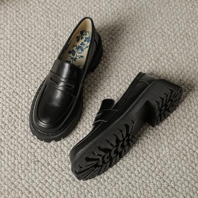 Женская обувь Yuexinwang из натуральной кожи на плоской подошве Huizhou, виноградные мокасины того же цвета, черные весенние новые британские маленькие кожаные туфли