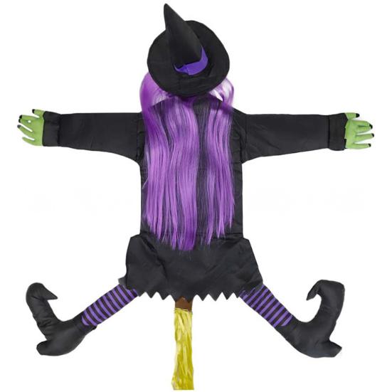 Large Crashing Witch Into Tree Halloween Decoration Outside Flying Witch Hitting Tree Prop for Outdoor Yard Garden Lawn Front Porch Decor