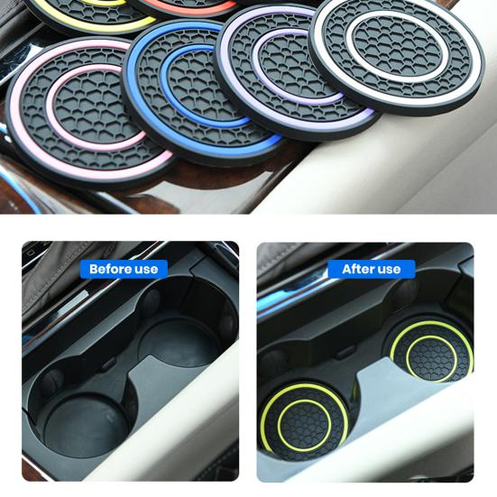 Подставка под чашку автомобиля, коврик для кружки, устойчивый к высоким температурам, нескользящий дизайн, водонепроницаемая подставка из ПВХ, автомобильный коврик для чашки, аксессуары для салона автомобиля