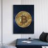 Абстрактная золотая картина на холсте с биткойнами, европейские креативные постеры и принты, настенная художественная картина для декора стен гостиной, Cuadros