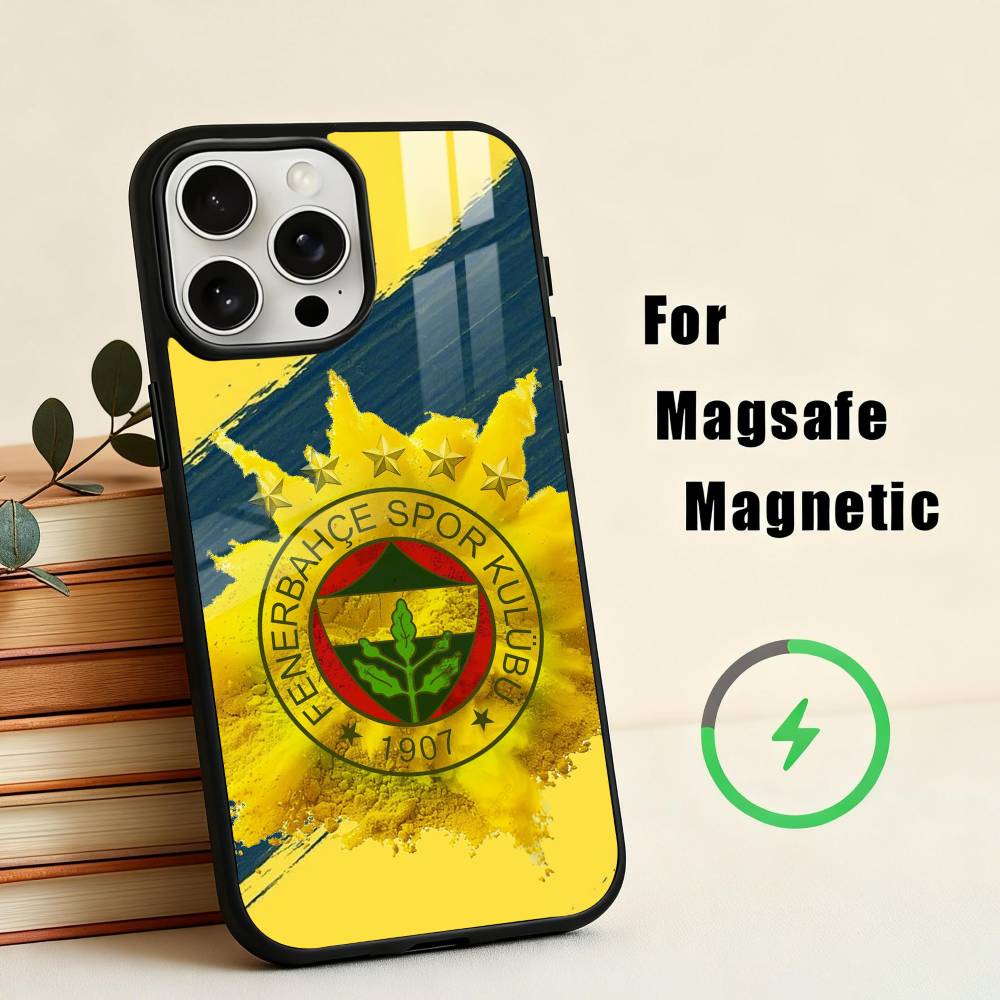 Крутой чехол для телефона с узором Т-Турция-Y Фенербахче-Э-N Для iPhone 17, 16, 15, 14, 13, 12, 11 Plus, С крышкой для магнитной беспроводной зарядки