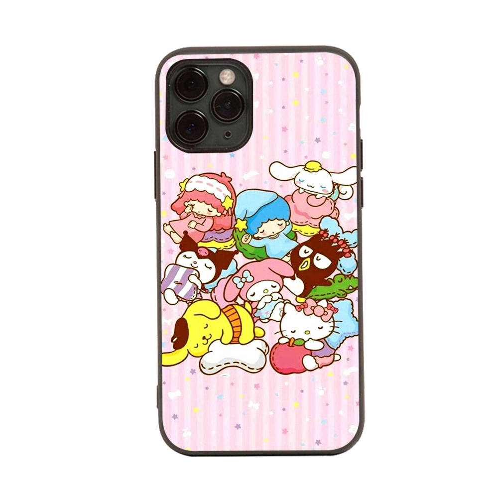 Чехол HK15 Hello Kitty Friend Black Sofe для iPhone 16 15 Plus 14 13 Pro 8 SE XR XS Max P30 Nova 5T Y5P Y6 Y7 Y8P Y9 Realme C30 C33 C31 VIVO Y36 V27