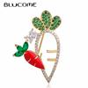 Lifelike Crystal Vegetables Style Brooch Badge Enamel Chili Tomato Eggplant Corsage Women Men Costume Decoration Pins