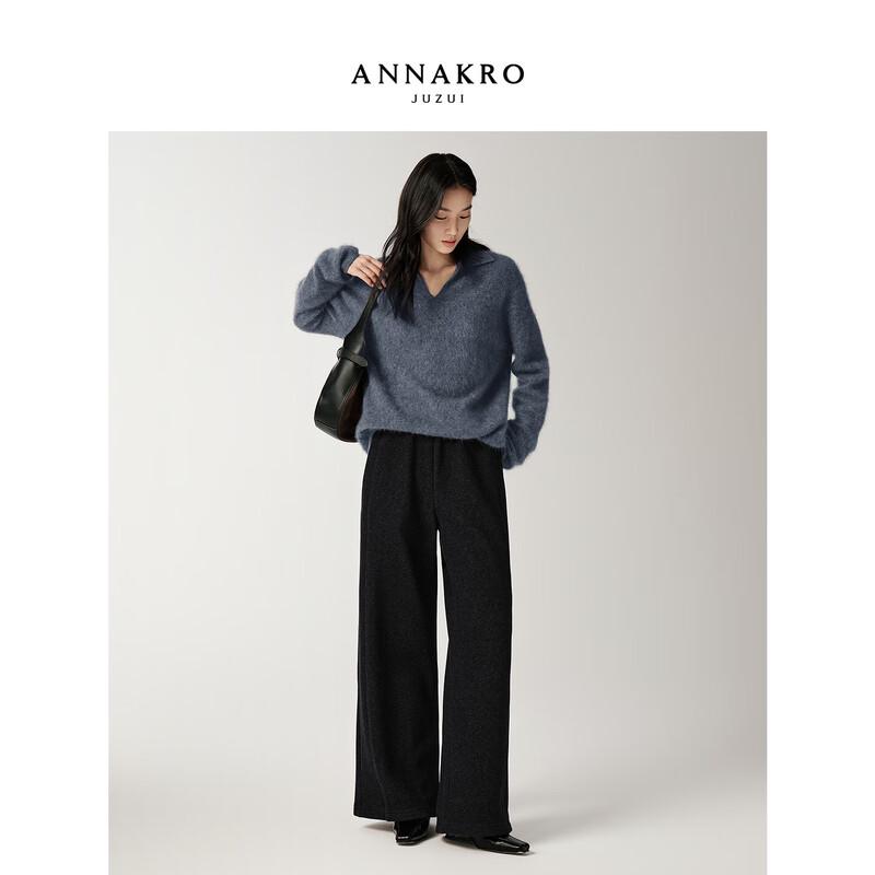 JIU ZI AN NA KOU Женские свободные брюки Расслабленные широкие брюки с плюшевой подкладкой