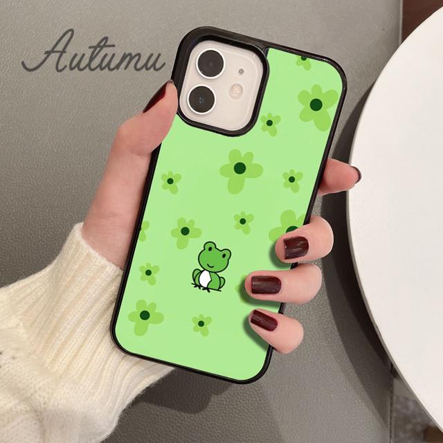 Чехол для телефона с милыми лягушками для iPhone 11, 12, 13, 14 Pro Max mini X XR XS SE 2020, 5, 6S, 7, 8 Plus, Samsung Galaxy S21 S22, чехол