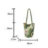 Yogodlns New Fashion Floral Pattern Bucket Bag Canvas Casual Shoulder Bag Large Capacity Creative Handbag for Women