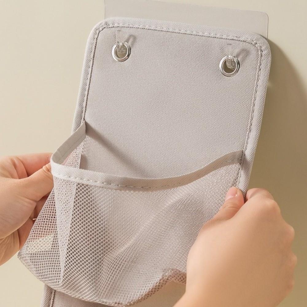 Space Saving Wall Mounted Basket No Drill Bathroom Organizer Seasoning Sorting Bag Closet Door