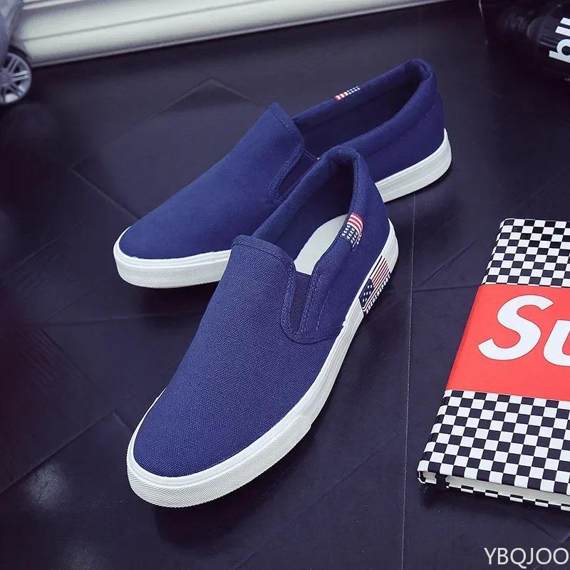 Модная мужская повседневная обувь Холщовая Роскошная Мужская Обувь Лоферы Дышащая Обувь Слипоны Балетки Мужская Вулканизированная Обувь Белая Обувь для Вождения Большой Размер 47