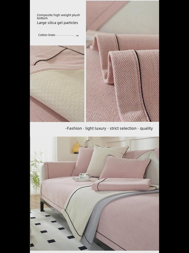 All-Season Chenille Sofa Cushion & Non-Slip Cover Set