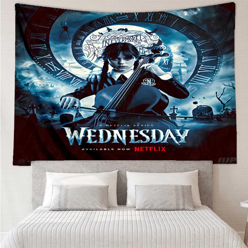 Wednes-day Gothic Family Reunion Tapestry Hanging for Bedroom,Livingroom, Playroom,Decor Art Room Wall Tapestry Holiday and Birthday Gifts