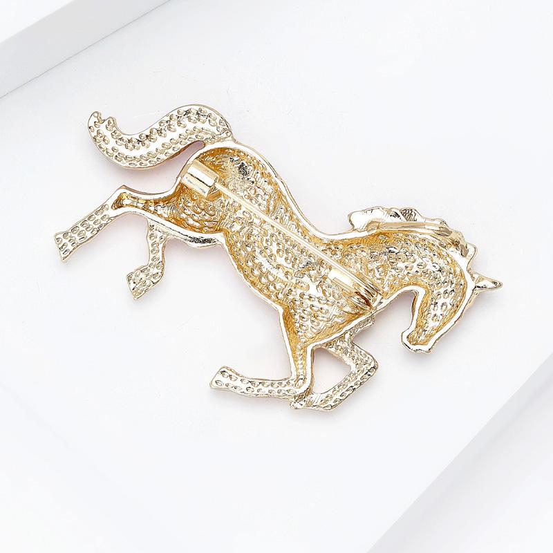 1Pc Enamel Gift Horse Brooch Cartoon Rhinestone Cute Alloy Pin