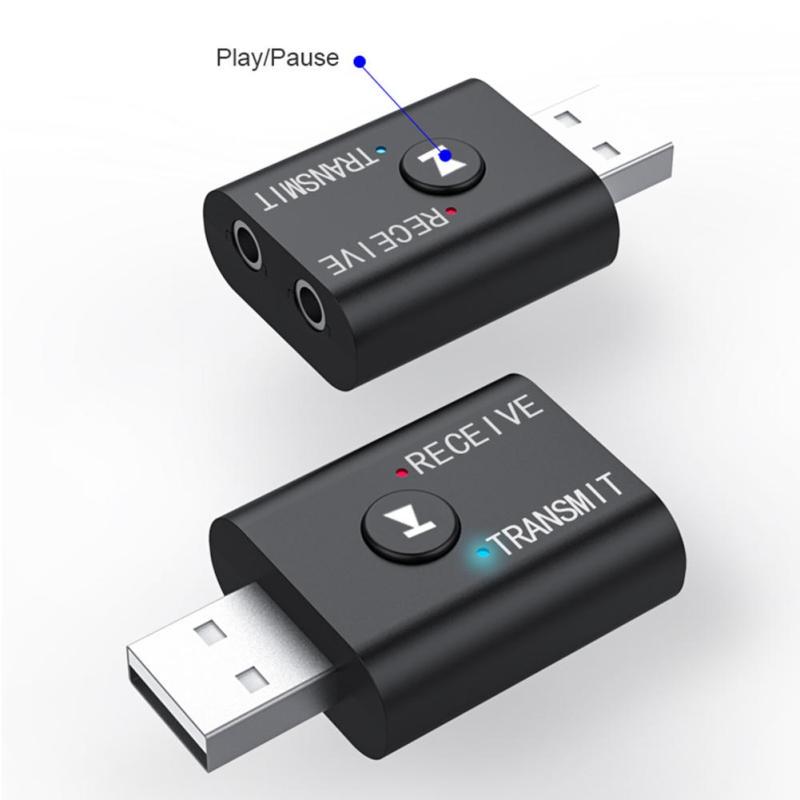 2-в-1 USB Bluetooth аудиопередатчик умный приемник Plug and Play для наушников для ТВ и ПК