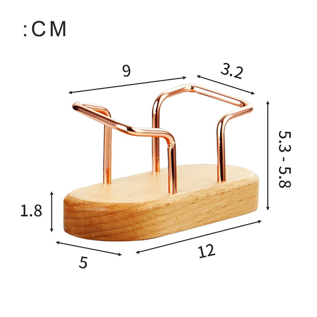 Wooden Business Card Holder Metal Organizer Office Desk Display Stand Memo Counter Accessories Tabletop Card Holder Storage