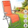 Chaise Longue - Aktive Garden - Orange - Gravité Zéro - Pliable - Avec Coussin