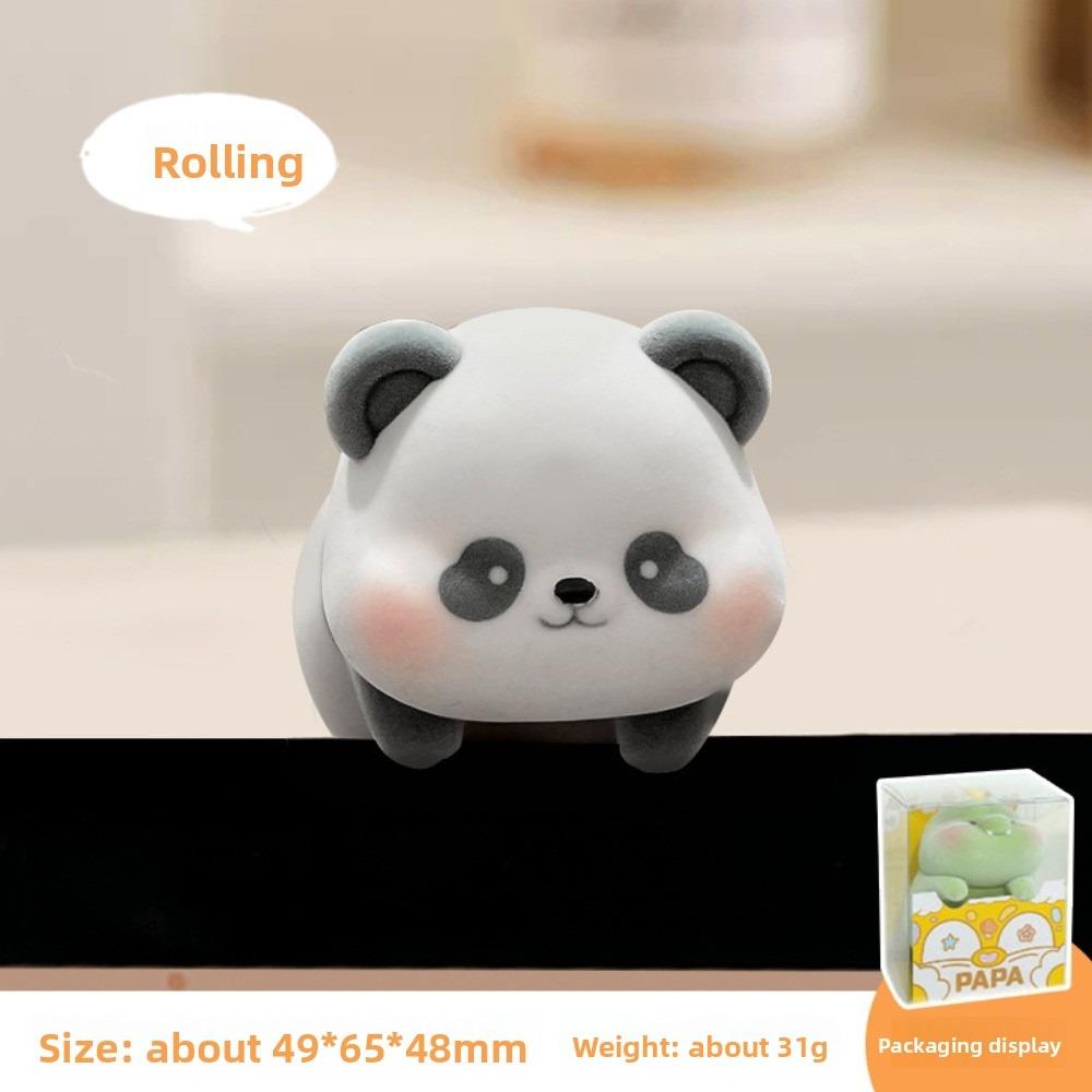 Flocking Computer Monitor Topper Panda Dog Pig Center Console Doll  Desk Decoration