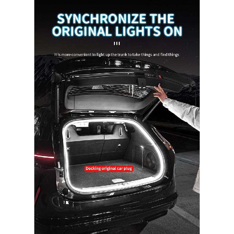 Car High Brightness Trunk Lighting LED Ambient Light Interior Decoration led sedan SUV MPV Automatic Sensing Tailgate Lamp Strip Neon Lights 4