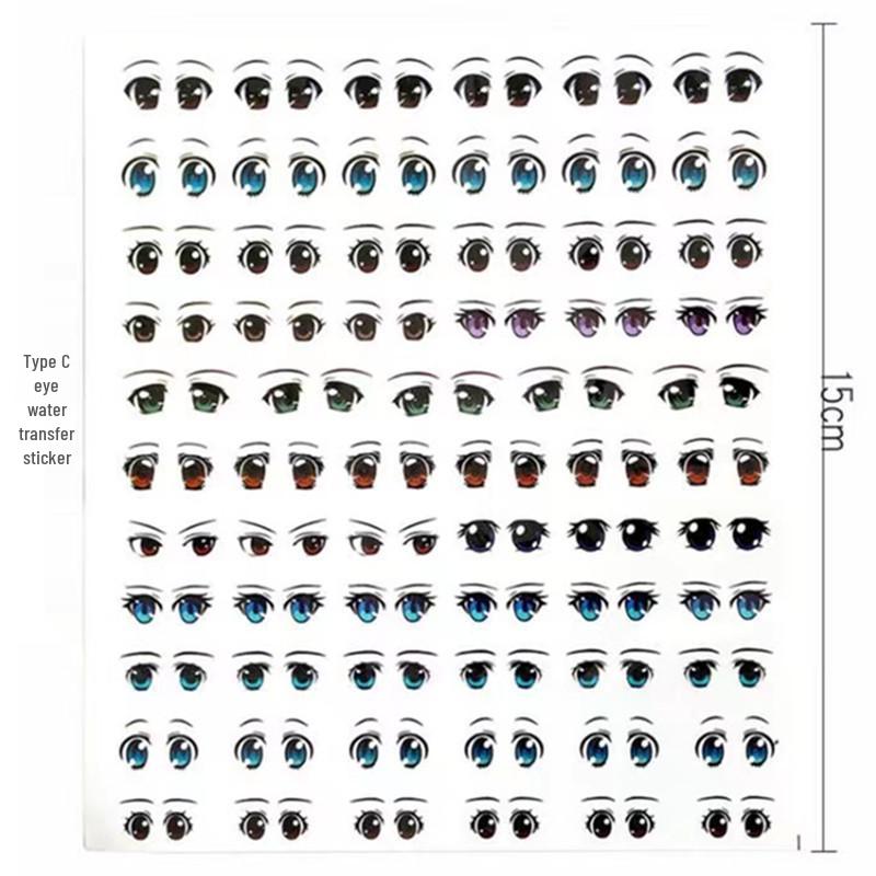 Cartoon Anime Eye Decals for Q Version Clay Doll Figurines