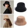 Imitation Fur Wool Bucket Hat Windproof Warm Fisherman Hat Casual Women's Plush Hat  Ladies